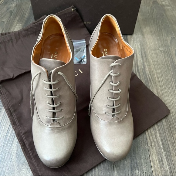 Gucci AUTHENTIC Fango Saddle Soft Tamponato NEW lLace-up Ankle Booties - Picture 8 of 14